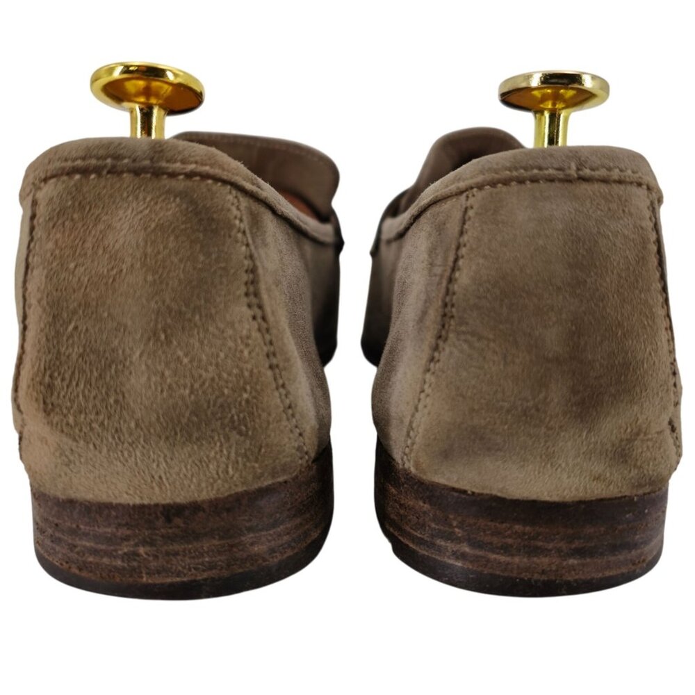 Andrea Ventura Firenze Mens 8.5D Tan Soft Suede Dress Shoes Penny Loafers Italy - Picture 7 of 11